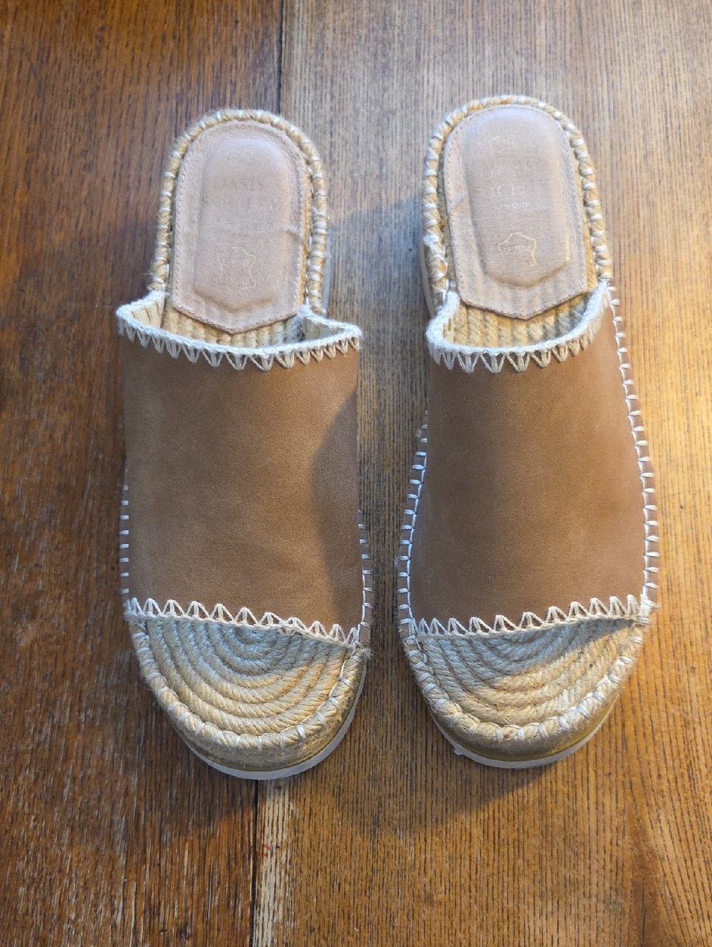 Suede Tan Espadrille Mule Slide - Picture 2 of 3
